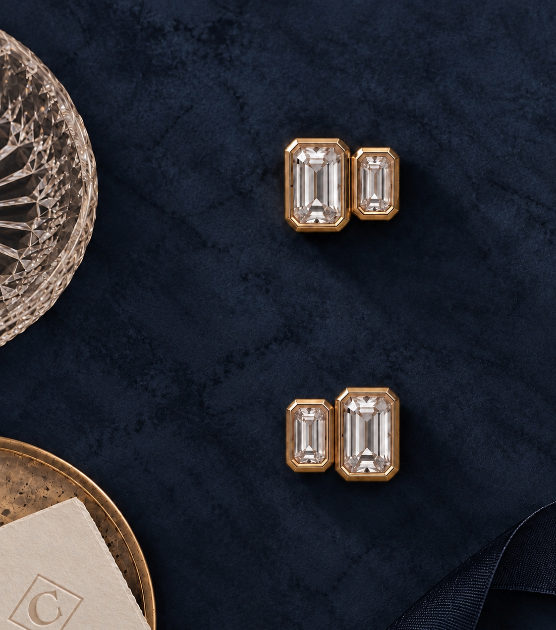 Emerald-Cut Diamond Studs